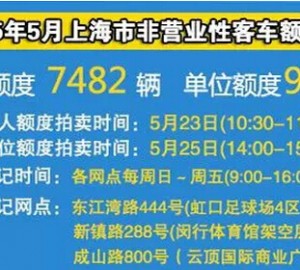 5月上海车牌中标率4.8% 最低成交价79000元